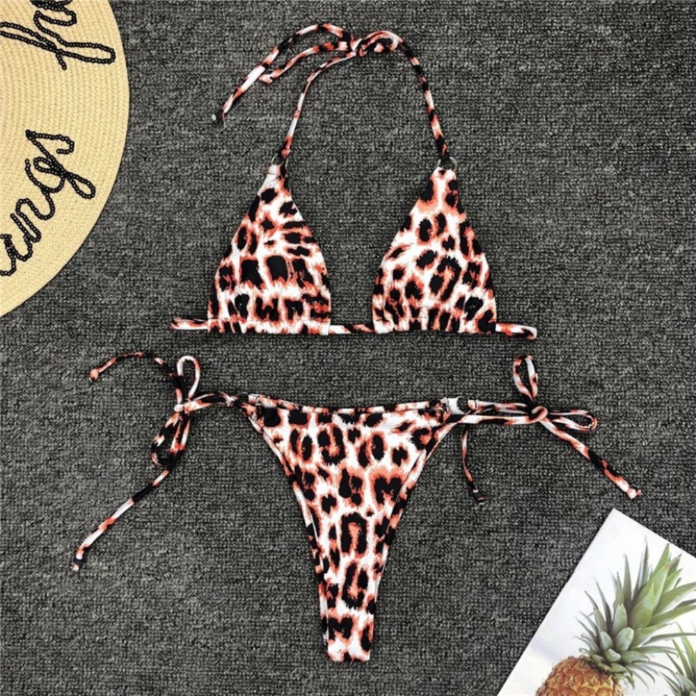 CLEARANCE Leopard Animal Print Triangle Bikini Swimsuit - Picture 7 of 7